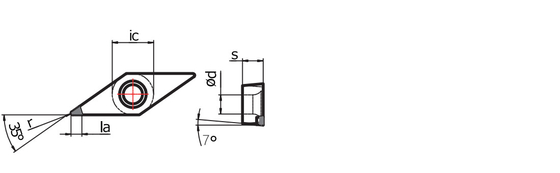 Vc Type Pcd Tooling For Aluminum , Diamond Cutting Inserts